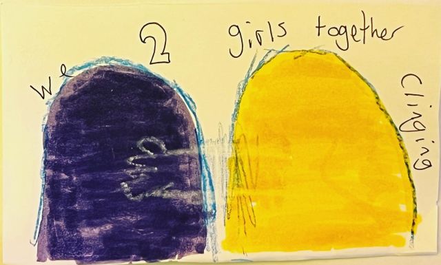 We 2 girls together clinging inspired by David Hockney #seen